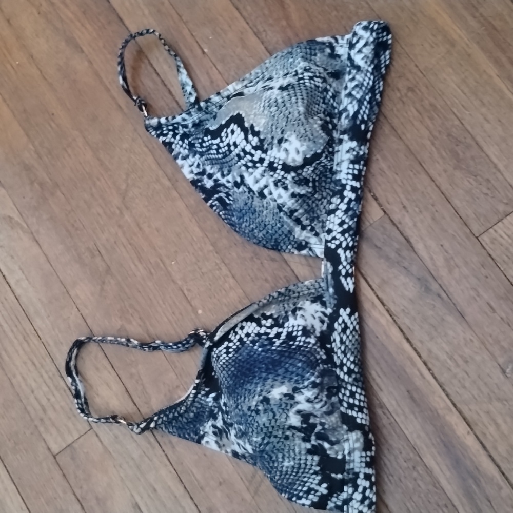 Snakeskin Print Bikini Top